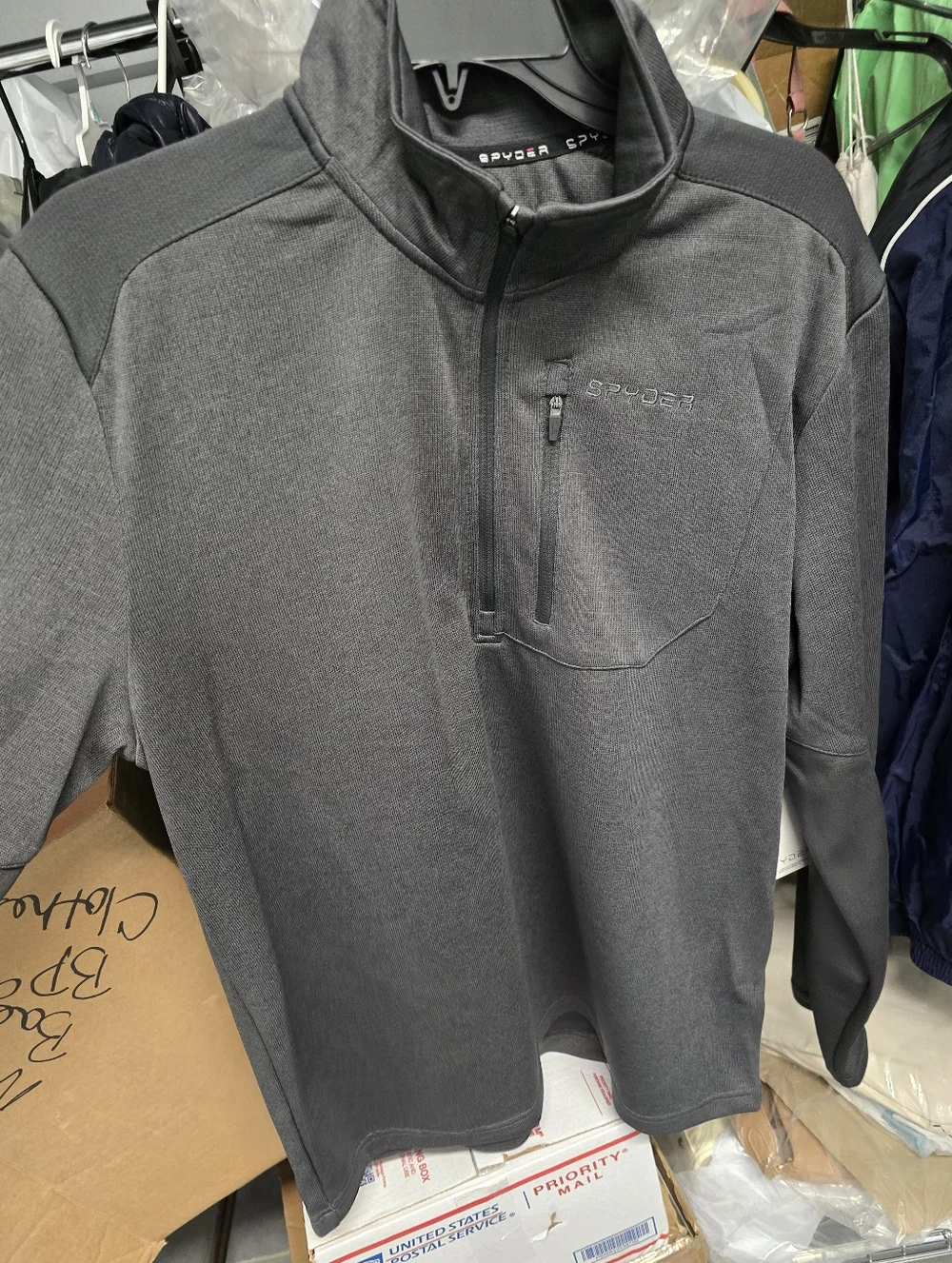 Spyder Men's Charcoal Gray Performance Quarter-Zip - Picture 4 of 10